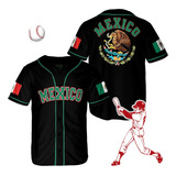 Jersey Casaca México Béisbol Mundial Negro O Rojo Bordada