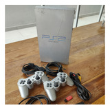 Ps2 Fat Silver Prata +2 Controle + Opl