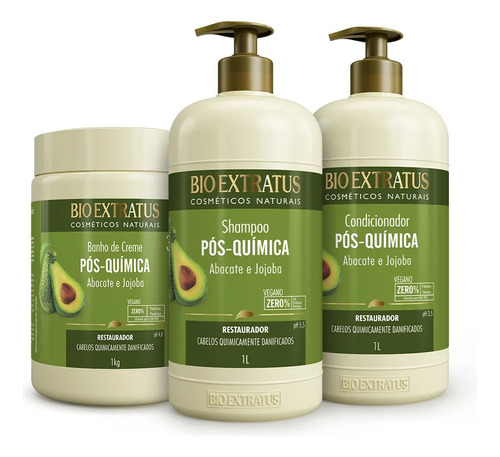 Kit Bio Extratus Pós Química Abacate E Jojoba - Profissional