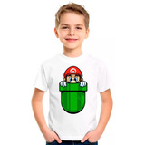 Camiseta Jogo Super Mario Camisa Blusa Moleton Infantil34