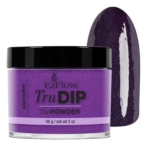 Polvo Trudip Inmersión Para Esmalte Sin Cabina Ezflow 56 Gr Color Jocker's Wild (violeta Oscuro)