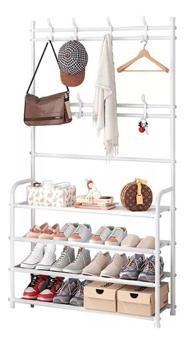 Organizador Multifuncional Rack Zapatero Perchero 4 En 1