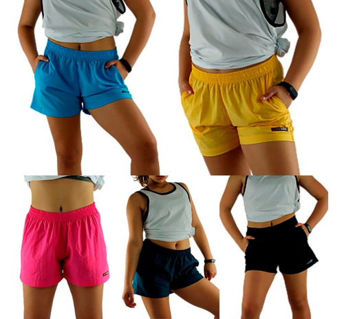 Kit 3 Shorts Moda Praia Feminino Shortinho Curto Plus Size