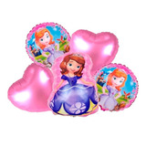 Set X5 Sofia Princesas Rapunzel Globos Metalizado Fiesta