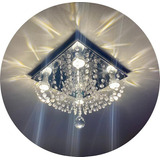 Lustre De Cristal Legitimo 30x30 Quadrado Lampadas Inclusas Cor Prateado 110v/220v (bivolt)