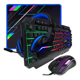 Combo Teclado Anti Ghost Mouse Gamer Mousepad E Headset Rgb Cor Do Mouse Rgb - Pulse