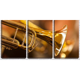 Quadro Decorativo 80x140 Metade De Saxofone Música