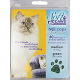 Soft Claws Feline Cat Nail Caps Take-home Kit, Medium, Green