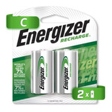 Pilas Baterias Energizer Recargables 2 Piezas C 2500 Mah