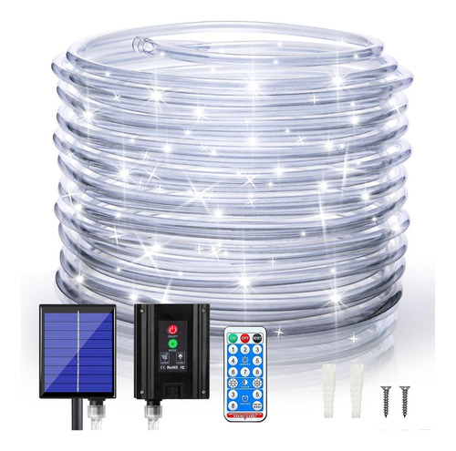 Luces Solares De Cuerda Para Exteriores, 66 Pies Y 200 Led,