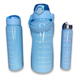 Botellas De Agua Motivacionales Set X3 2l, 1l, 300