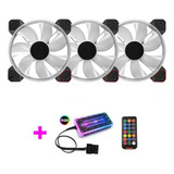 Kit 3 Ventilador Enfriador Rva 120mm Con Cinta Led Y Control