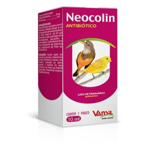 Neocolin (vansil) Antibiótico Pássaros - 10ml 
