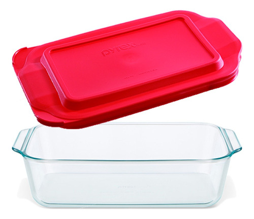 Fuente Rectangular Profunda Linea Nueva 4,7 L Pyrex Con Tapa