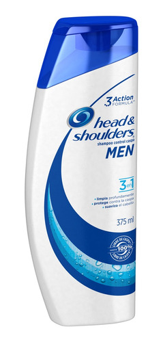 2 Pzs Head & Shoulders Shampoo Hombre 3 En 1 375ml
