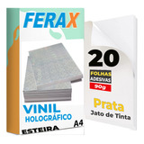  Vinil Holografico Adesivo  Jato De Tinta  A4 20 Folhas Cor Esteira Ferax