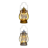 Lámpara De Aceite Decorativa Con Farol Navideño De 2 Piezas
