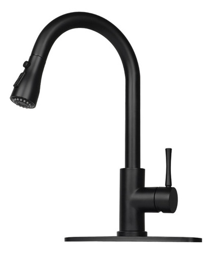 Grifo Monomando Llave Fregadero Mezcladora Cocina Negro Mate