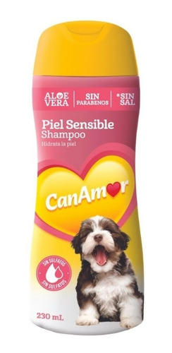 Shampoo Para Perro Y Gato Piel Sensible Canamor X230ml