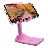 Soporte Para Celular O Tablet De Mesa Base Holder Ajustable Color Rosa