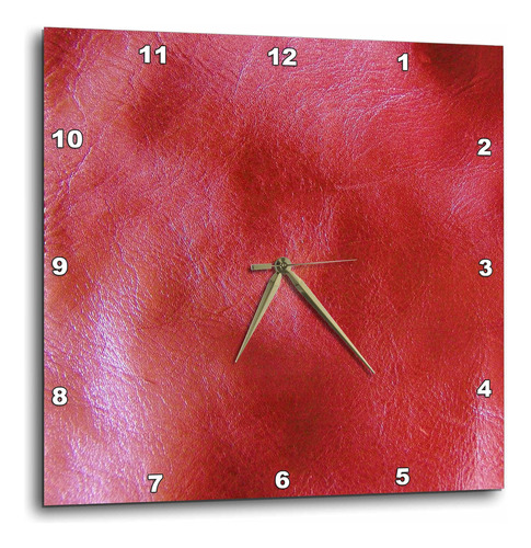 3drose Dpp__3 Reloj De Pared Similar A Cuero Rojo, 15 Por 15