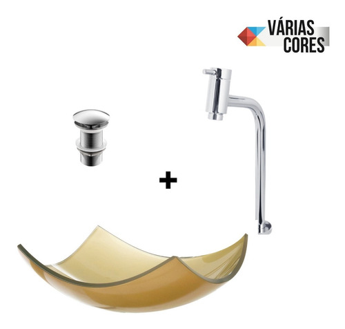 Conjunto Banheiro Cuba Lótus + Torneira Link + Válvula Click