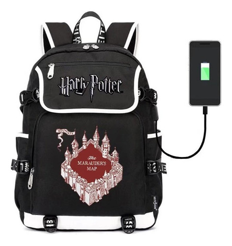 Mochila De Estudiante Popular Harry Potter Con Puerto Usb