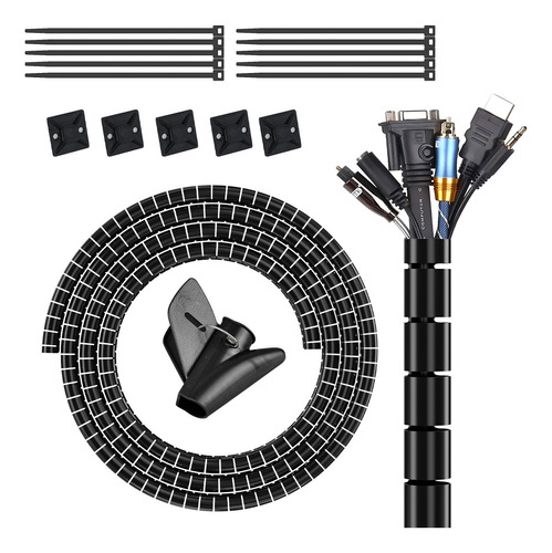 Organizador De Cables En Espiral 22mm×10 Metros