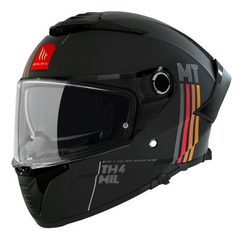 Casco Moto Mt Helmets Thunder 4sv Mil A11 Negro Ecer22-06