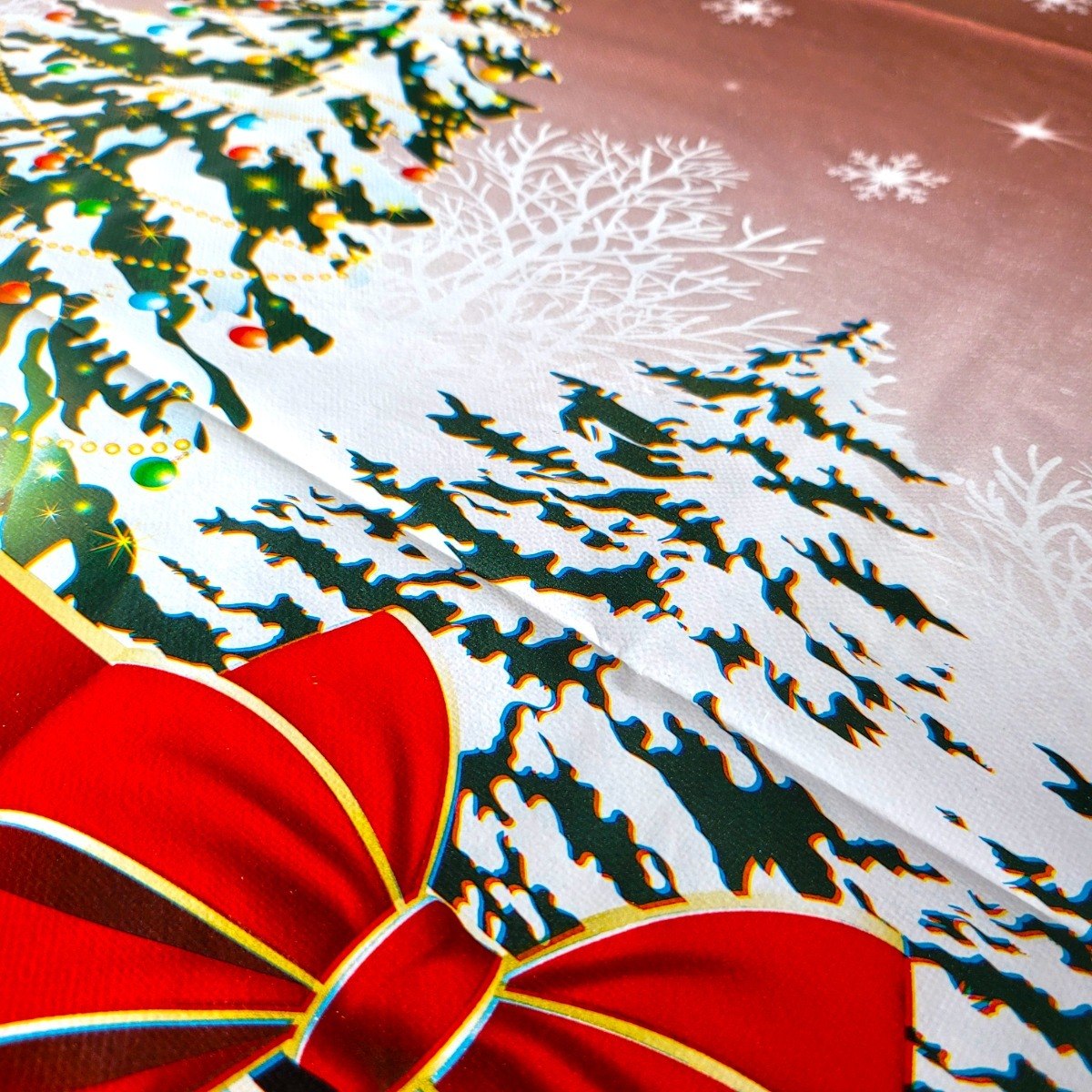 Mantel navideño 1,4 x 2,5 mt Pinos