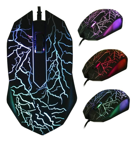 Mouse Gamer Usb Led Color 3 Botones 800dpi + Pad Mouse 