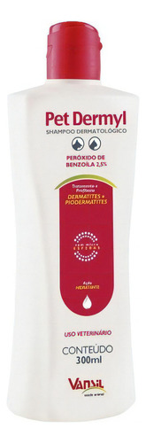 Shampoo Pet Dermyl 300ml Dermatológico Caes E Gatos - Vansil