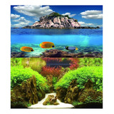 Enfeite Ornamento Painel Aquario 60x60 Fundo Do Mar Plantas