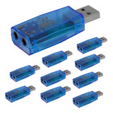 10 Piezas Tarjeta De Sonido Usb Canal De Audio 5.1 Adaptador