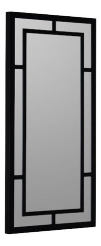Espejo Marco De Hierro Repartido Negro De 50x70 Cm