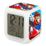 Reloj Mario Bros Despertador Led Digital Luz Grafimax