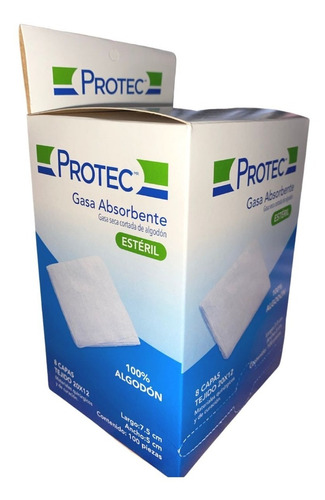 Gasa Absorvente Protec Gasa Estéril De 7.5cm X 5cm X 100u