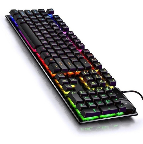 Teclado Gamer Semi Mecânico Barato Iluminado Rgb Portugues