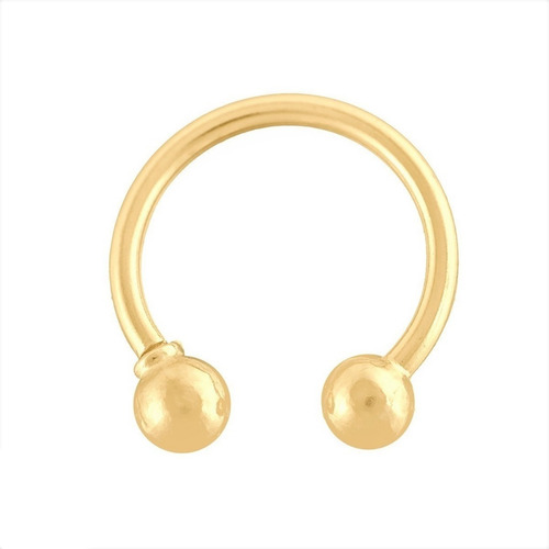 Piercing Ferradura Bolinha- Ouro 18k (maciço) - Antialérgico