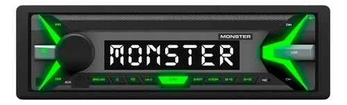 Estéreo Para Auto Monster Sound X 1100 Con Usb, Bluetooth Y Lector De Tarjeta Sd