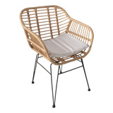 Sillas Exterior Rattan Sintetico Acero C/almohadon X2 Tcna 