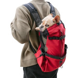 Mochila Porta Perros Caminar, Bicicleta, Moto ( Rojo/ M & L)