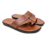 Chinelo Masculino Em Couro Legitimo Casual Conforto Lehos