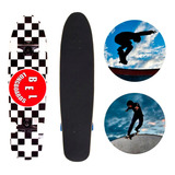 Skate Longboard Classic 82cm Maple Abec 7 Semi Profissional Cor Preto E Branco