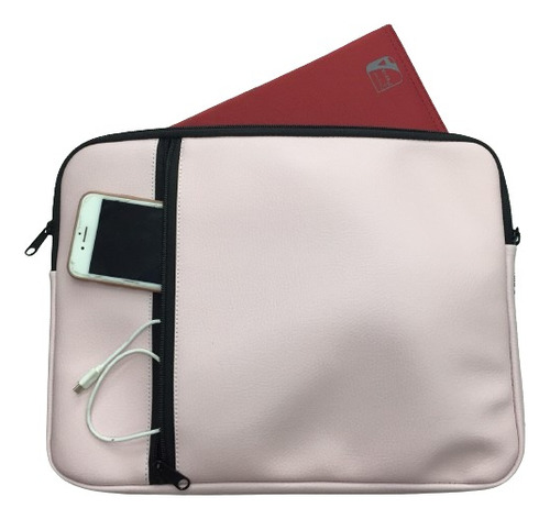 Funda Notebook 14puLG 26x34cm Bolsillo Ecocuero + Neoprene