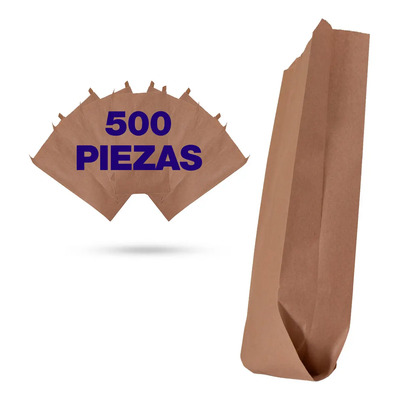 APSA | Bolsa De Papel Kraft | Color Natural Biodegradable | Número 8 15.8x8x37cm | Bolsas Papel Kraft Ideal Para Comida Regalos Joyería | Paquete 500 Piezas Fondo Común | Para Negocios Y Papelerías | Envío gratis