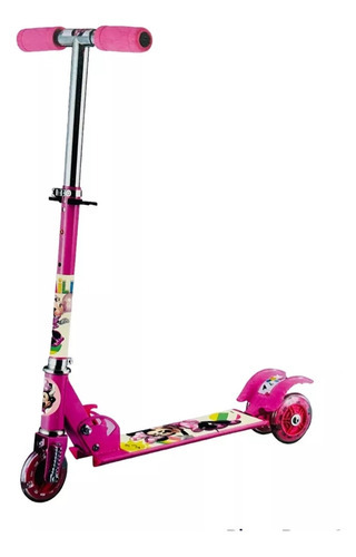 Scooter Minnie Con Luz Plegable 3 Ruedas Niñas T378216 Color Rosa