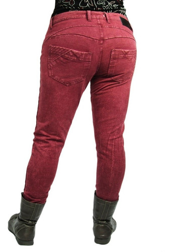 Pantalon Mujer Jeans Converse Strech Color Vinotinto