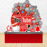Painel Circular Redondo Decoração You Tube + Displays