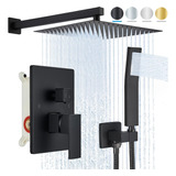Ackwave Matte Black Shower System 12 Inches Shower Faucet